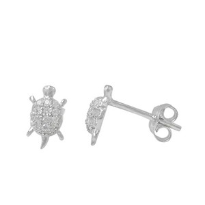 Turtle Studs with Cubic Zirconias